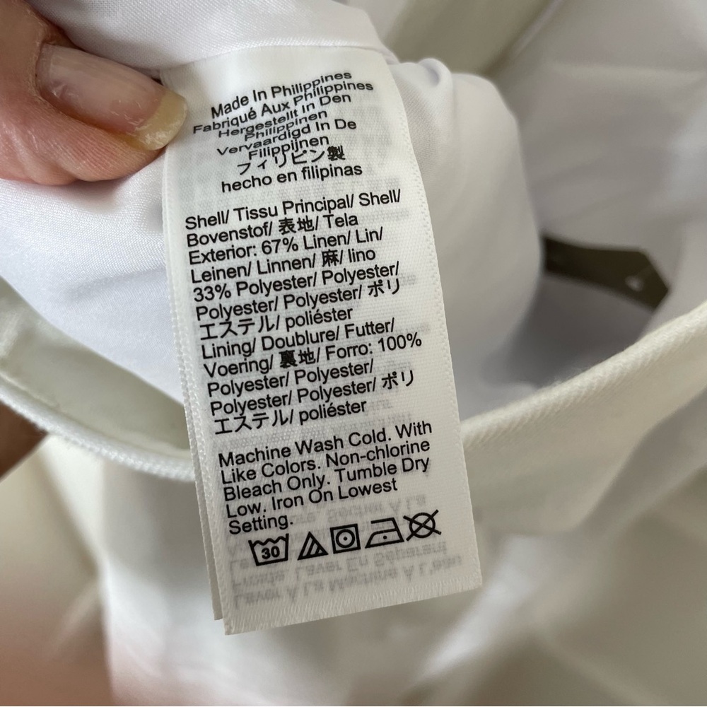 NEW WITH TAGS J. Crew White Kate Straight Leg Stretch Linen Blend Pants Petite 0 - Picture 8 of 8